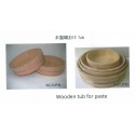 BOL MADERA. Wooden tub. Sawara cypress Juego de dos redondos medidas 33,4  y 30.3 cm diámetro