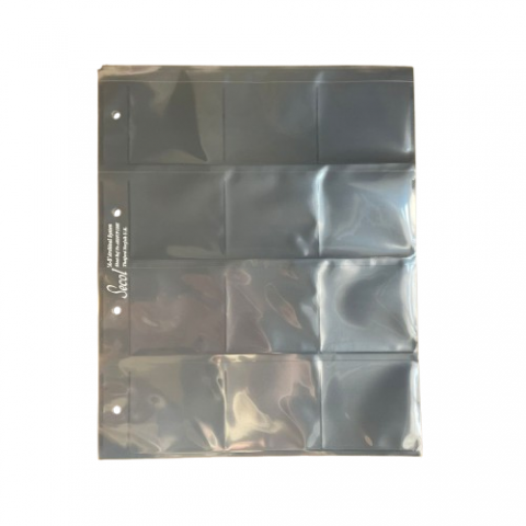 FUNDAS POLIESTER 75 MIC P/CAJA ANILLAS 12 DIV. 76x66mm DIAPOSITIVAS (PACK 25)