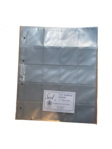 FUNDAS POLIESTER 75 MIC P/CAJA ANILLAS 20 DIV. 57x52mm DIAPOSITIVAS (PACK 25)