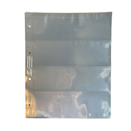 FUNDAS POLIESTER 75 MIC P/CAJA ANILLAS 4 BANDAS. 75x230mm NEGATIVOS (PACK 25)