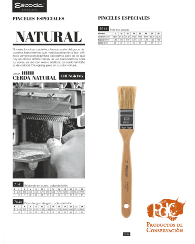 BROCHA CERDA SENCILLA Serie 8146 Nº 18 (Escoda)