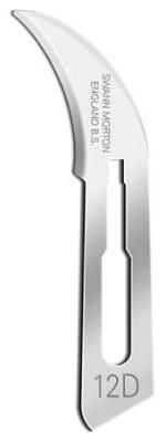 CUCHILLAS 12D (tipo Nº16) BISTURÍ MANGO 3 (paquete 5 unidades)