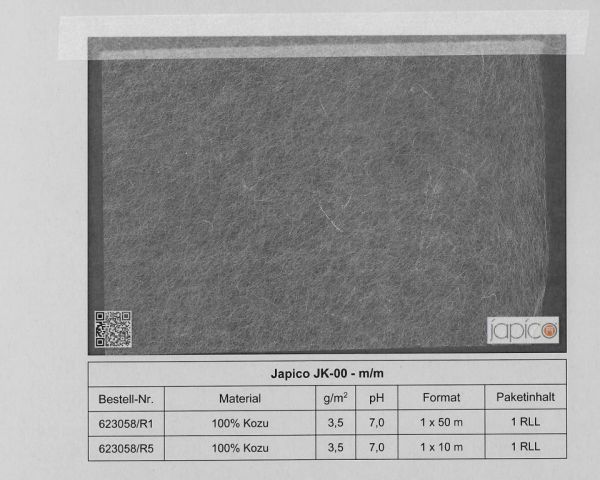 PAPEL JAPONES JK-00 Kozuu-Line Natur (Rollo 1x10m) 3,5gr 
