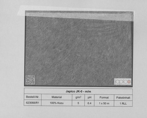 PAPEL JAPONES JK-0 Blanco (Rollo 1 x 10m) 5gr