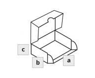 CAJA TAPA Y FRENTE ABATIBLES (IIc) Cartón Castello 1.6mm 455x300x120mm c/tirador