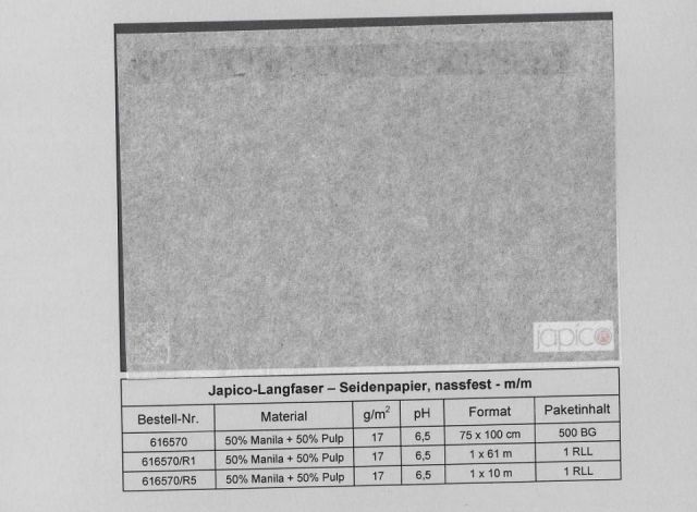 PAPEL JAPONES LANGFASER 75x100cm 17grs