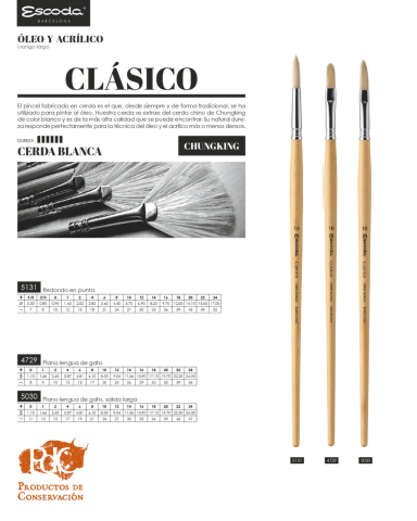 PINCEL CLÁSICO CERDA BLANCA S. 5131 Nº2 (Escoda) 